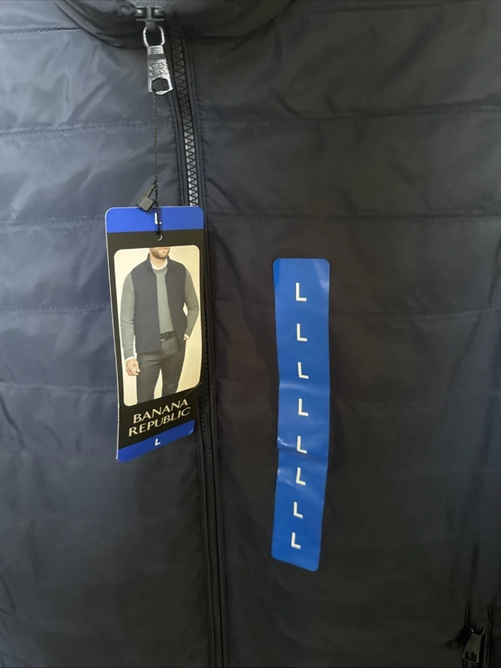 Banana Republic Men's Quilted Lightweight Vest Blue Size Large NWT